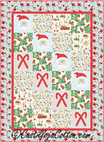 Santa and Candy Canes Quilt CJC-57151e - Downloadable Pattern