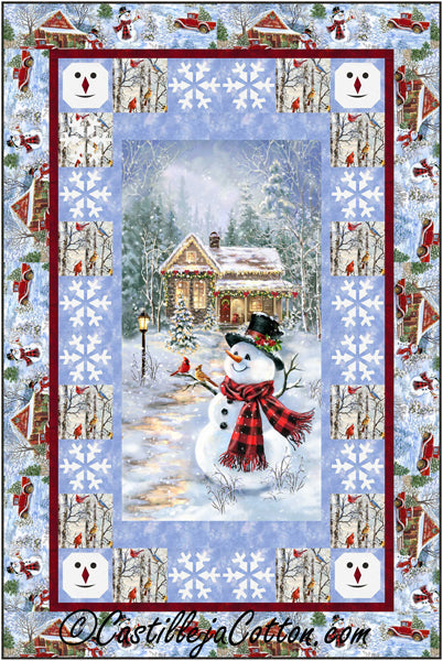 Cottage Snowman Quilt CJC-57191e - Downloadable Pattern