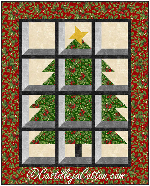 Christmas Tree in a Window Wall Hanging Quilt Pattern CJC-57471 - Paper Pattern