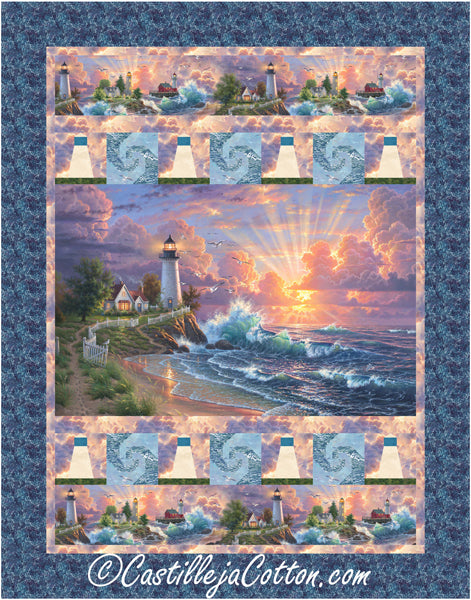 Lighthouses and Waves Quilt CJC-57961e - Downloadable Pattern ...