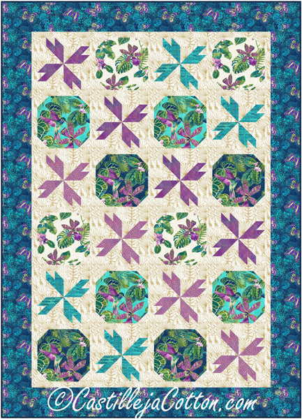 Paradise Flowers Quilt CJC-58121e - Downloadable Pattern