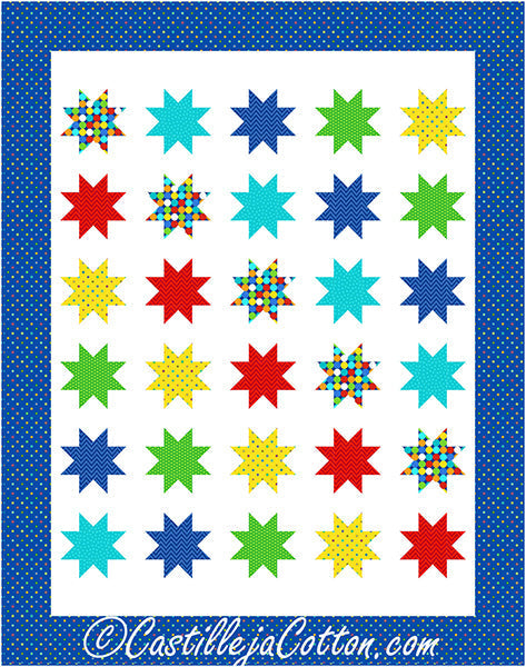 Fat Stars Fun Quilt CJC-58791e - Downloadable Pattern