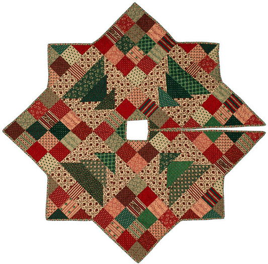 Christmas Patch Tree Skirt Quilt CMQ-109e - Downloadable Pattern