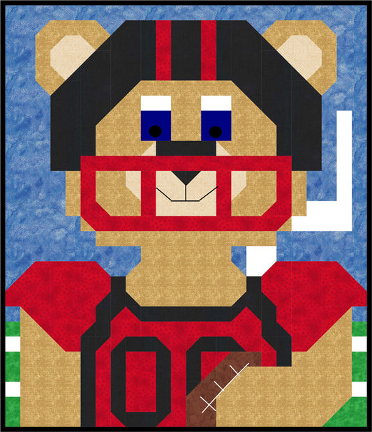 Football Bear Quilt Pattern CQ-004 - Paper Pattern