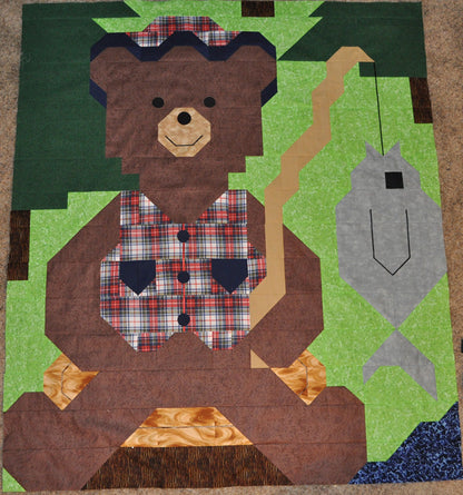 Fishing Bear Quilt CQ-054e - Downloadable Pattern