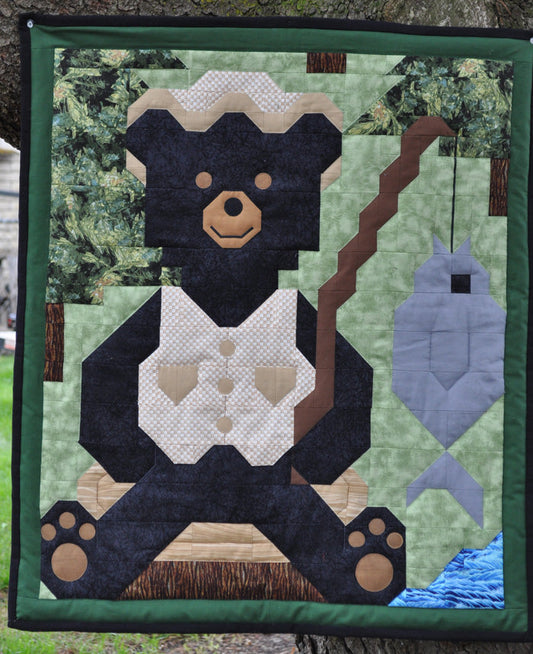 Fishing Bear Quilt Pattern CQ-054 - Paper Pattern