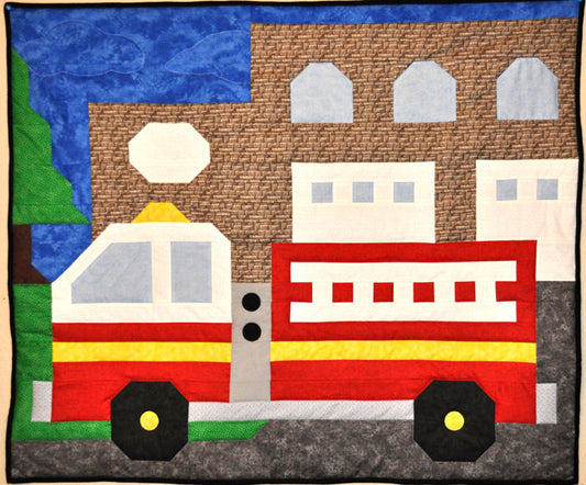 Fire Engine Quilt Pattern CQ-070 - Paper Pattern