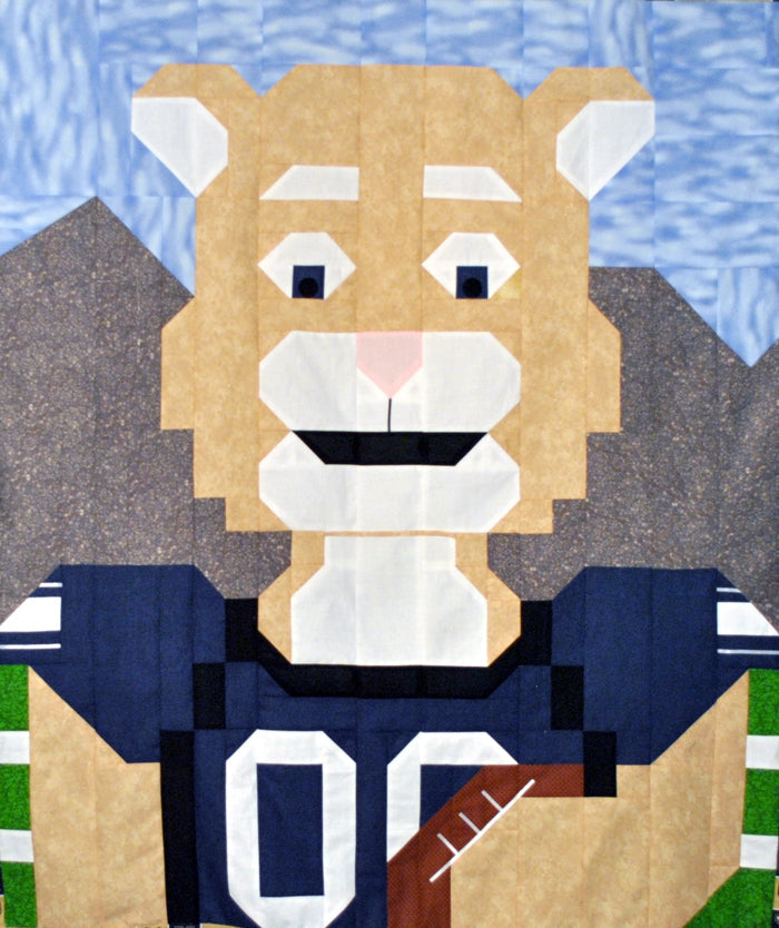 Football Cougar Quilt CQ-C004e - Downloadable Pattern