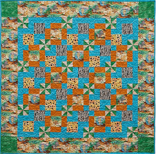 Jungle Spin Quilt Pattern CQA-320 - Paper Pattern