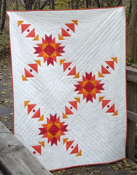 Triple Sunset Quilt CQD-5598e - Downloadable Pattern