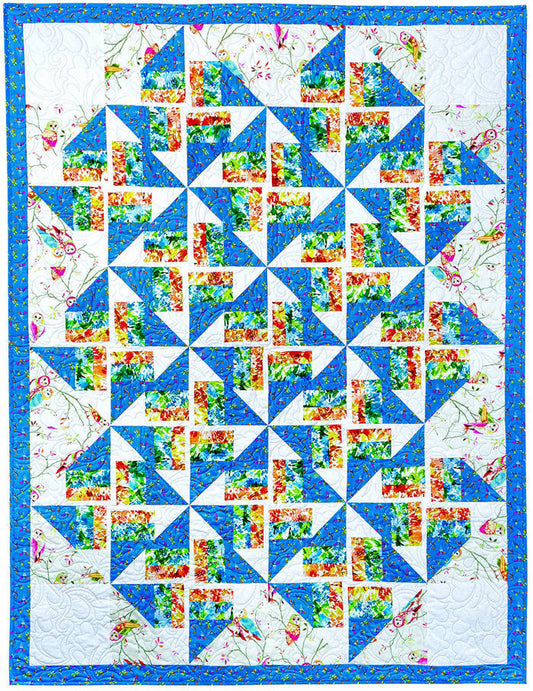 Pinwheel Puzzle Quilt CTG-092e - Downloadable Pattern