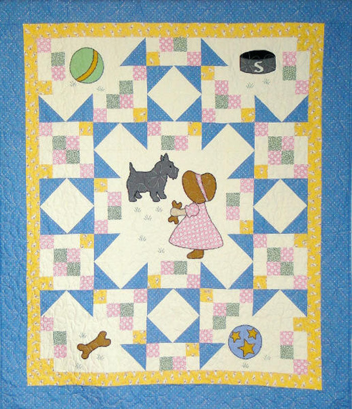 Sunbonnet Sue & Scotty Quilt CTG-139e - Downloadable Pattern