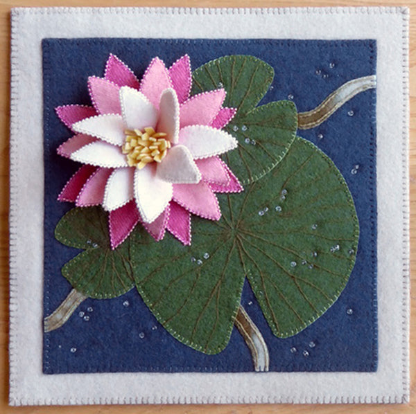 Waterlily Table Mat or Mug Rug DBM-041e - Downloadable Pattern