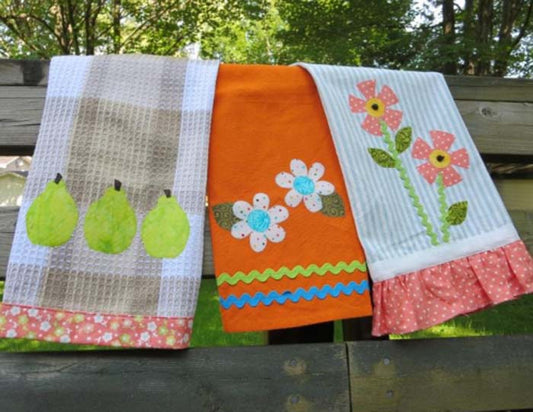 Embellished Tea Towels FREE-031e - Downloadable Pattern