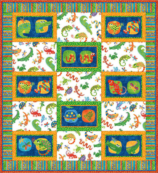 Reptile Fun Quilt Pattern GQ-103 - Paper Pattern