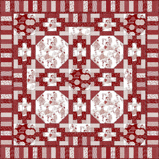 Geisha Garden Quilt Set GTD-109e - Downloadable Pattern