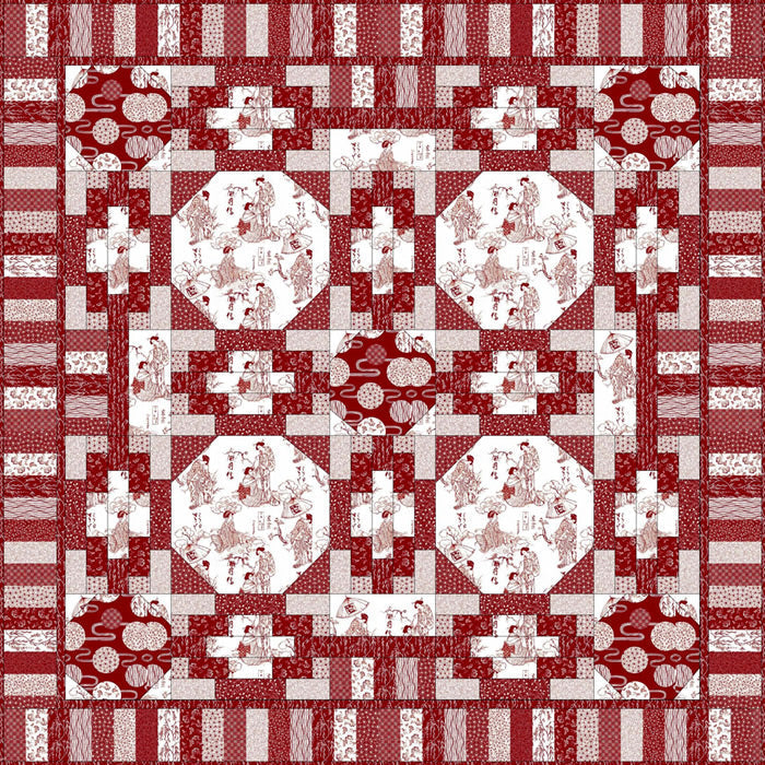 Geisha Garden Quilt Set Pattern GTD-109 - Paper Pattern