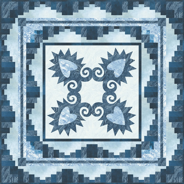 Rocky Mountain Forget-Me-Knot Set Quilt and Curtain GTD-112e - Downloadable Pattern