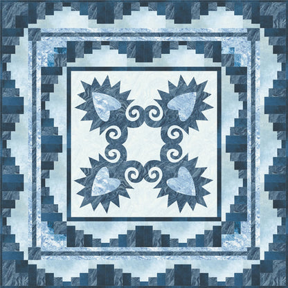 Rocky Mountain Forget-Me-Knot Set Quilt and Curtain GTD-112e - Downloadable Pattern