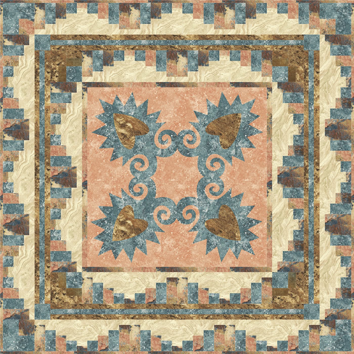 Rocky Mountain Forget-Me-Knot Set Quilt and Curtain GTD-112e - Downloadable Pattern