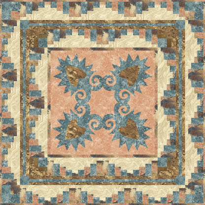 Rocky Mountain Forget-Me-Knot Set Quilt and Curtain GTD-112e - Downloadable Pattern