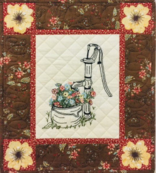 Flowers of Abbington Pickets Wall Hanging HCH-053e - Downloadable Pattern