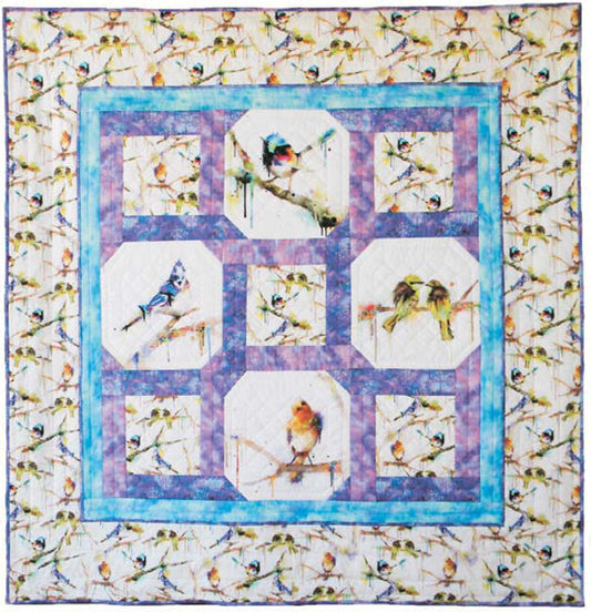 Watercolor Birds Quilt HHQ-7442e - Downloadable Pattern