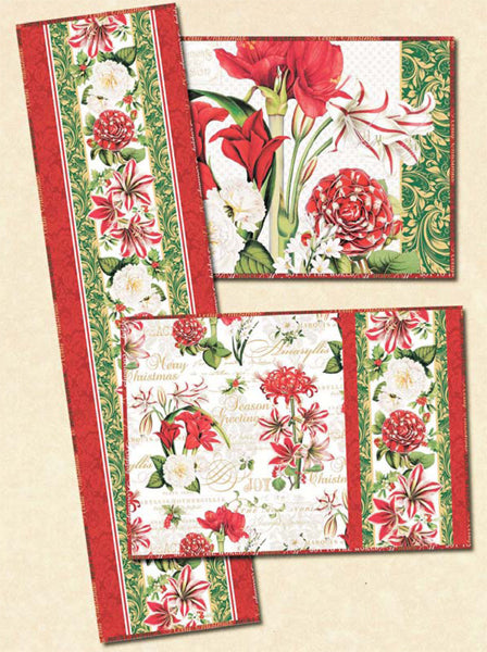 Christmas Tabletop Elegance Reversible Placemats, Table Scarf & Napkins Pattern HHQ-7474 - Paper Pattern