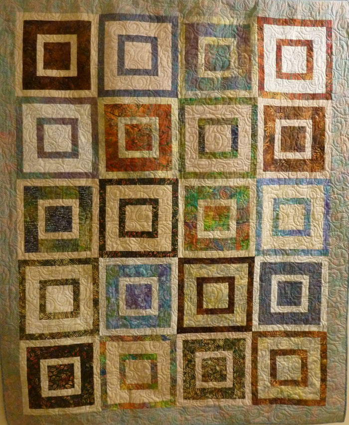 Quilting Pattern Rounded Square Drop Around the Square Quilt Pattern HQ-217 (advanced beginner, lap and ...