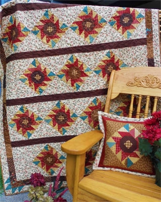 Chocolate Cosmos Quilt LLD-040e - Downloadable Pattern