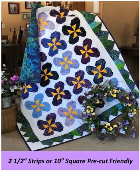 Pansy Party Quilt LLD-056e - Downloadable Pattern