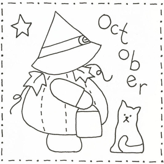 Sunbonnet Sue BOM - October Stitchery LQC-S10e - Downloadable Pattern