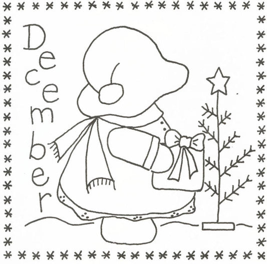 Sunbonnet Sue BOM - December Stitchery LQC-S12e - Downloadable Pattern