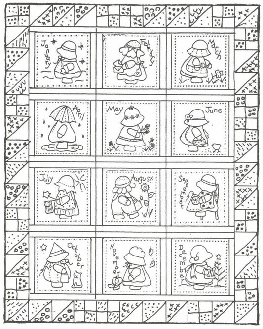 Sunbonnet Sue Stitchery BOM - Finishing Fun Pattern LQC-S13 - Paper Pattern