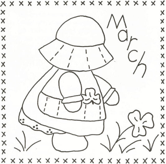 Sunbonnet Sue BOM - March Stitchery LQC-S3e - Downloadable Pattern