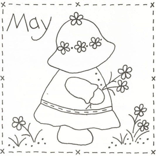 Sunbonnet Sue BOM - May Stitchery LQC-S5e - Downloadable Pattern