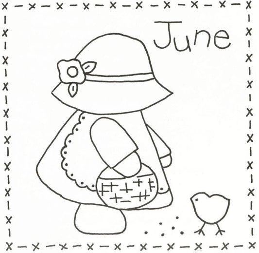 Sunbonnet Sue BOM - June Stitchery LQC-S6e - Downloadable Pattern