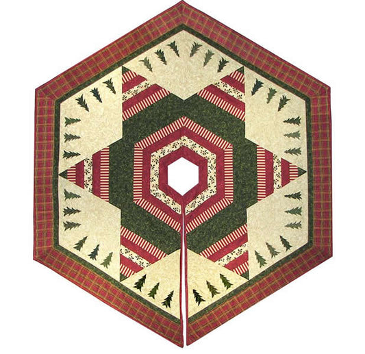 Evergreen Star Tree Skirt Quilt ME-207e - Downloadable Pattern