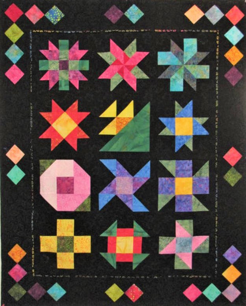 Midnight Posies Block of the Month Quilt MGD-103e - Downloadable Pattern