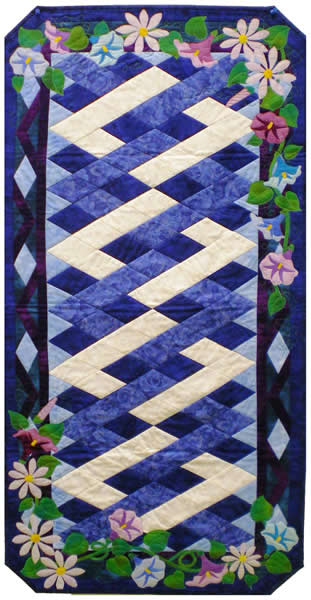 September Morning Glories & Asters Table Runner MGD-907e - Downloadable Pattern