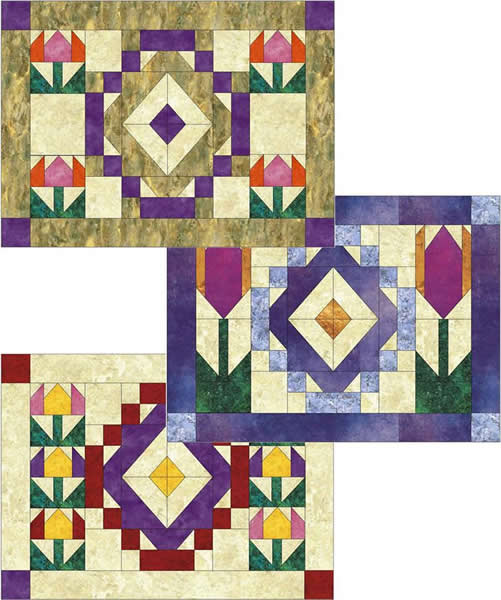 April Tulips Placemats NDD-125e - Downloadable Pattern