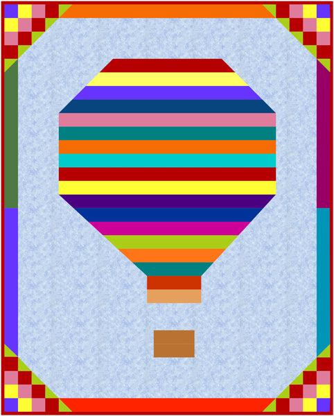 Hot Air Balloon Lap Quilt NDD-166e - Downloadable Pattern