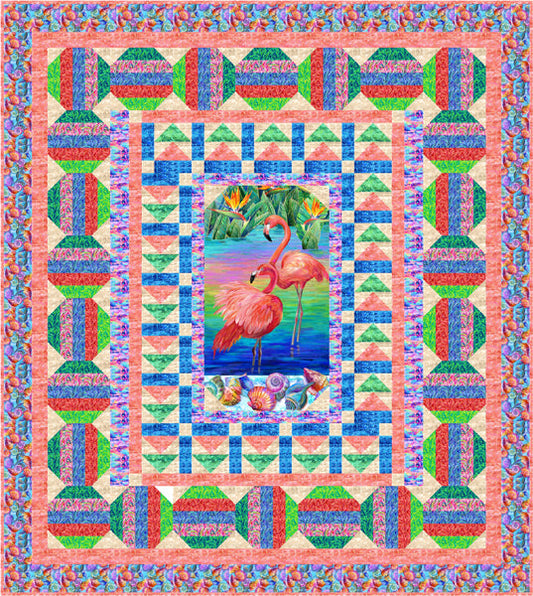 Fabulous Flamingos Quilt Pattern NDD-184 - Paper Pattern