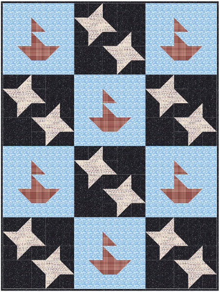 Sailing Under the Stars Quilt Pattern NDD-194 - Paper Pattern