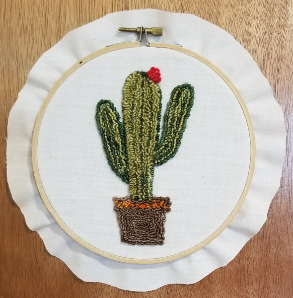 Desert Cactus Punch Needle/Hand Embroidery or Applique Design NDD-701e - Downloadable Pattern