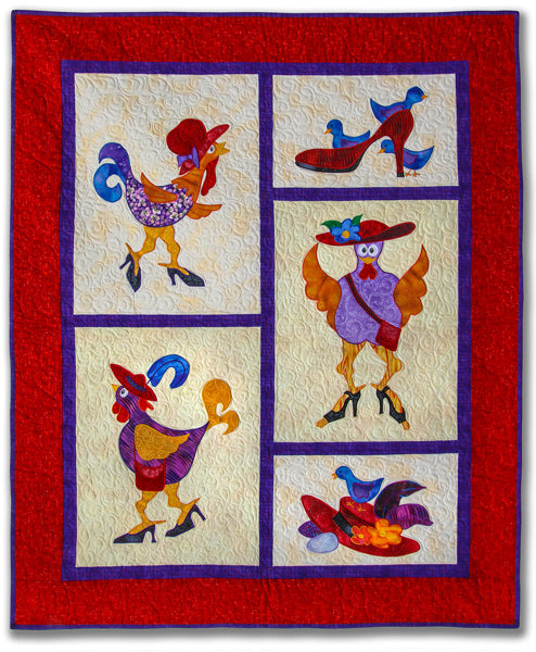 Hens on Heels Quilt NS-5e - Downloadable Pattern