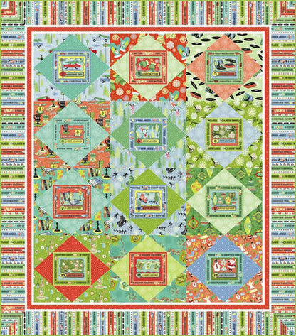 Retro Christmas Quilt PC-107e - Downloadable Pattern