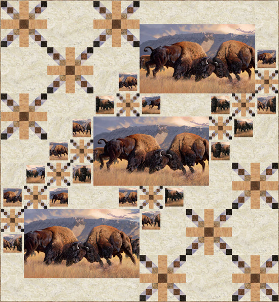 Bison at the Border Quilt Pattern PC-209 - Paper Pattern