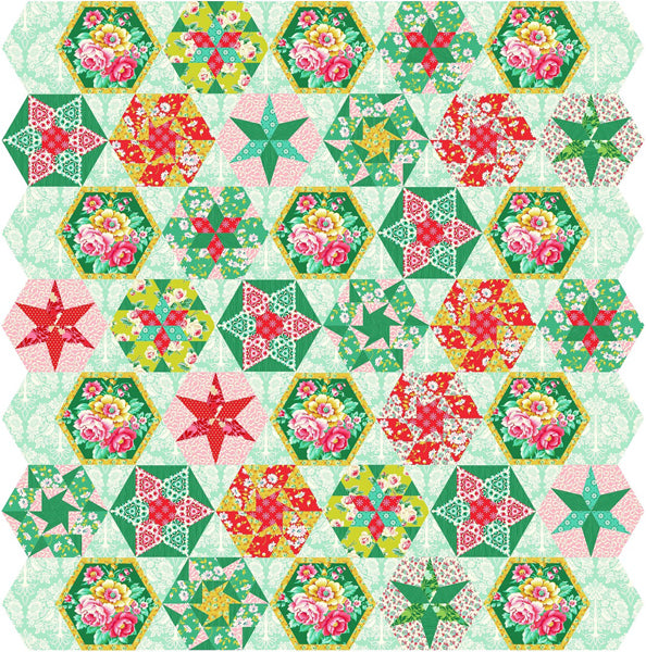 Hexie Crush Quilt Pattern PC-263 - Paper Pattern