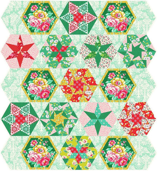 Hexie Crush Quilt Pattern PC-263 - Paper Pattern